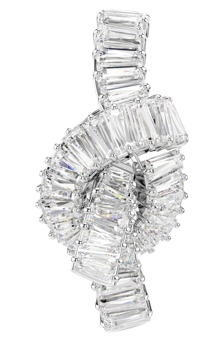 Swarovski Matrix Tack Knot Drop Earrings, Main, color, Rhodium/ White