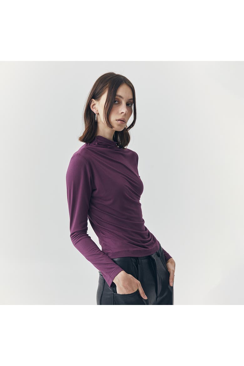 Mira Long Sleeve Top, Alternate, color, Plum