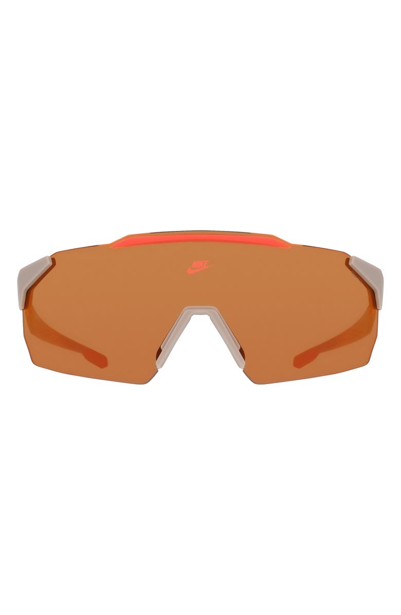 Nike Limitless 61mm Shield Sunglasses, Main, color, College Grey / Orange Mirror