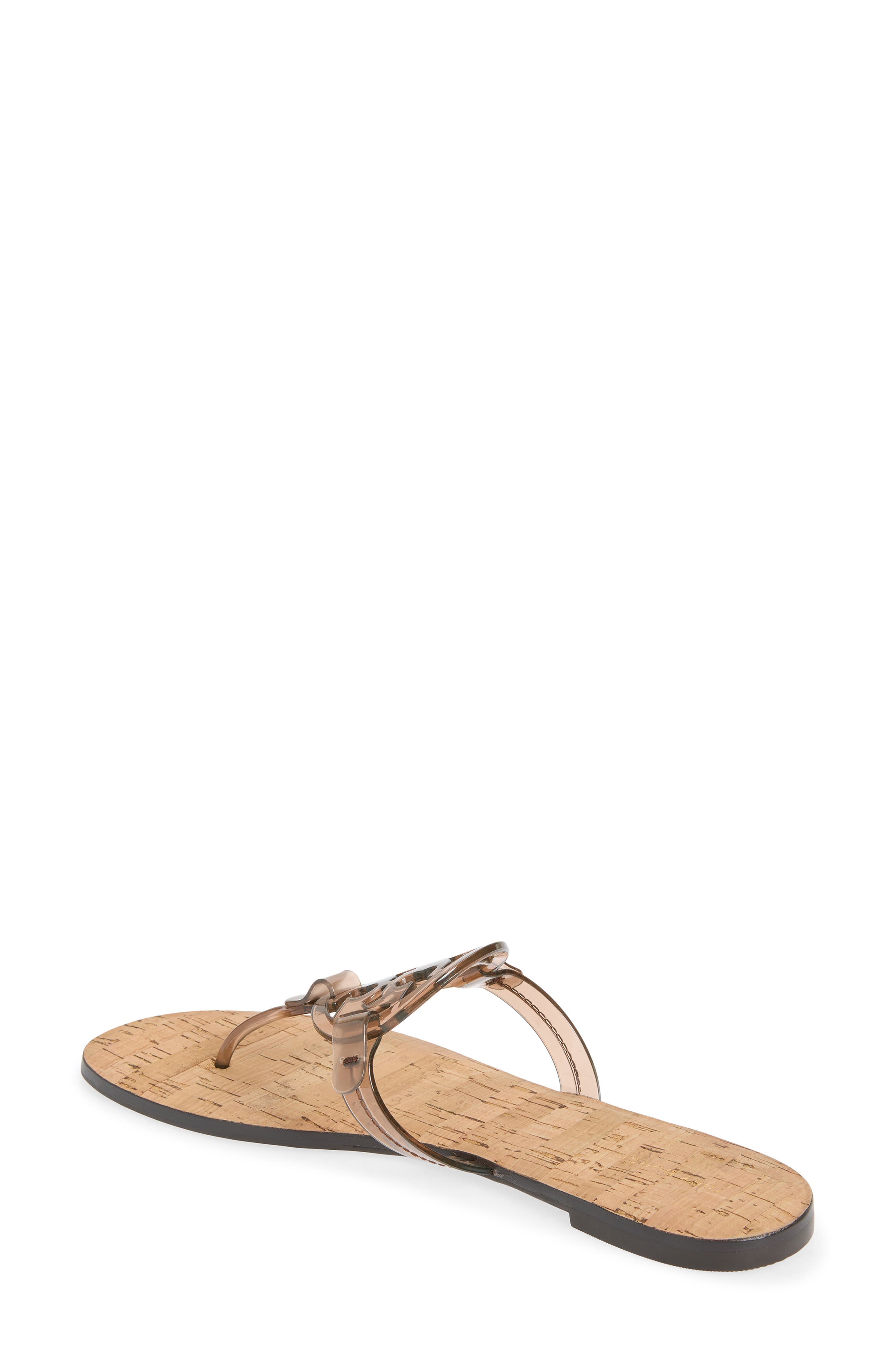 Tory Burch Miller Jelly Thong Sandal, Alternate, color, Soft Brown