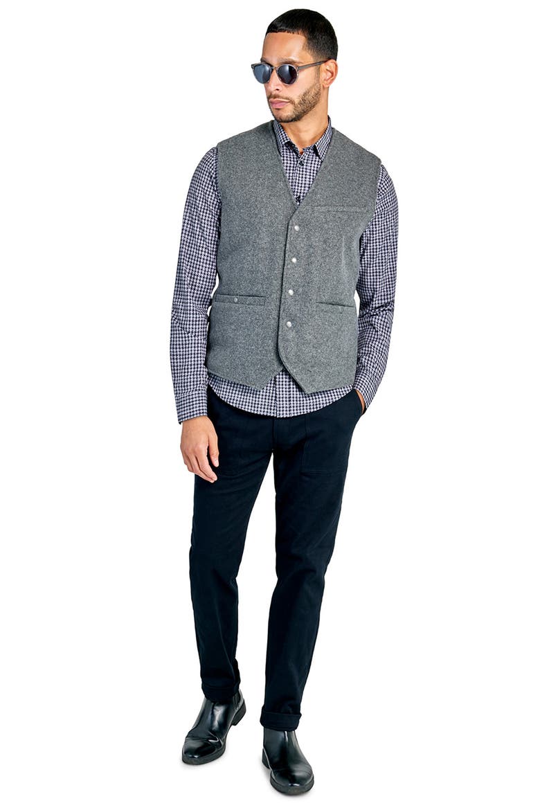 Solid Quilted Vest, Alternate, color, BLACK