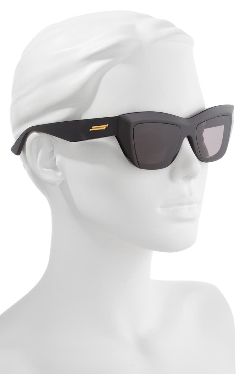 Bottega Veneta 52mm Rectangular Sunglasses, Alternate, color,