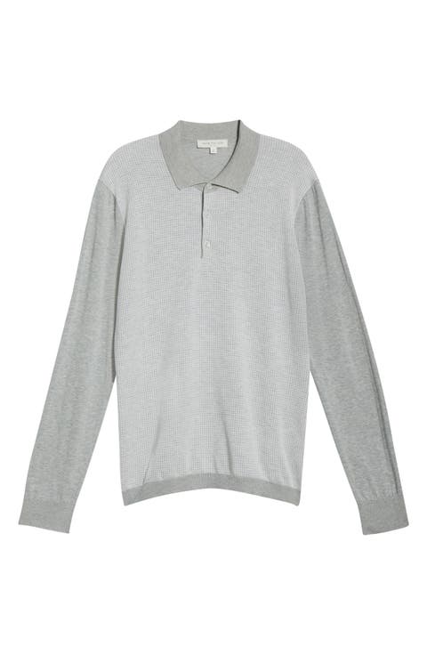 Francois Long Sleeve Cotton & Silk Polo Sweater