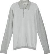 Jack Victor Francois Long Sleeve Cotton & Silk Polo Sweater