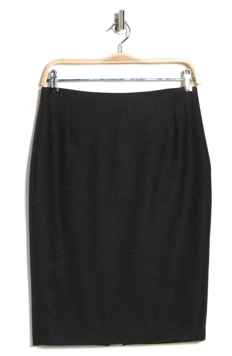 Akris High Waist Stretch Wool Skirt, Alternate, color, Charcoal