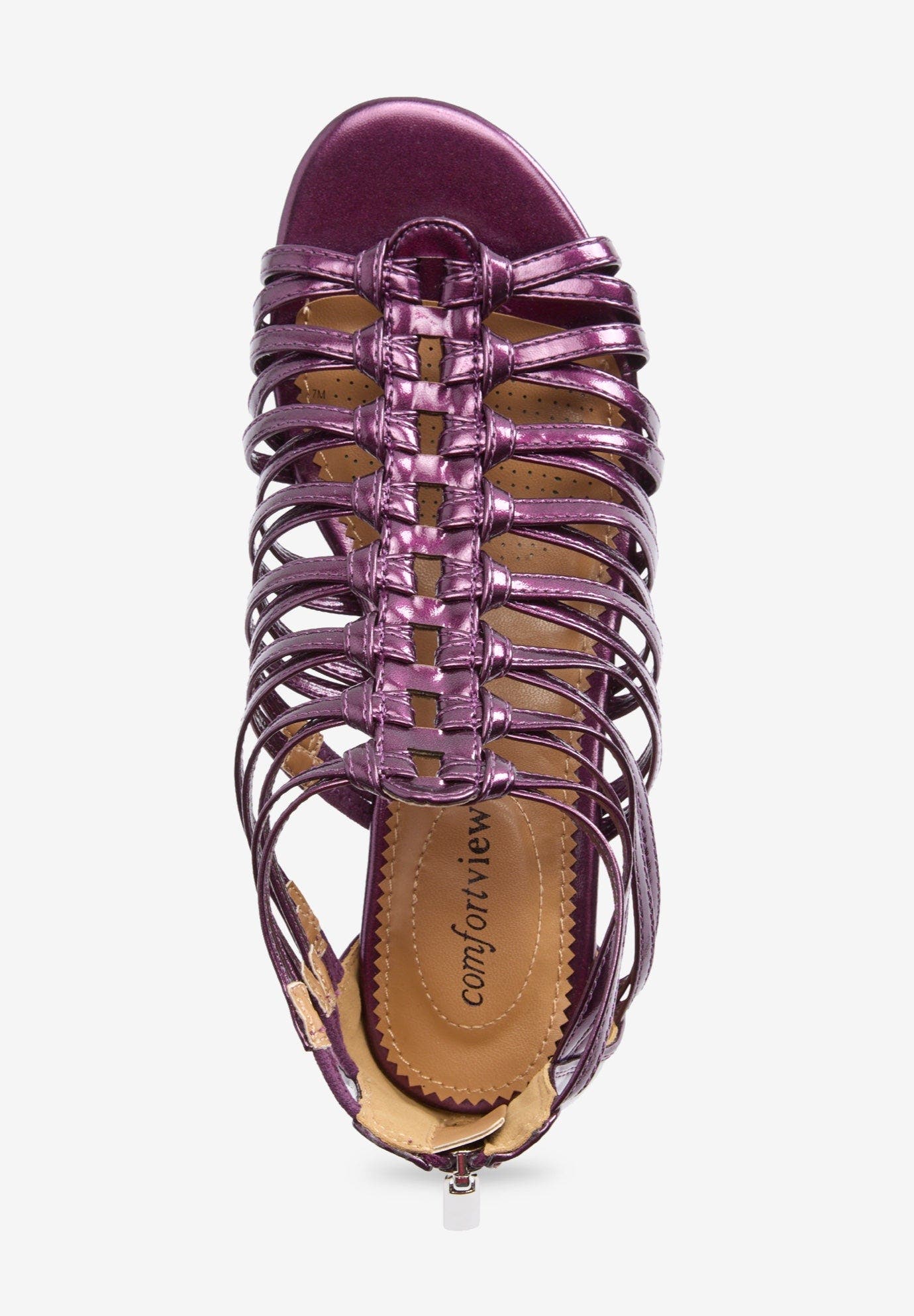 Comfortview The Helen Sandal, Alternate, color, Purple Metallic