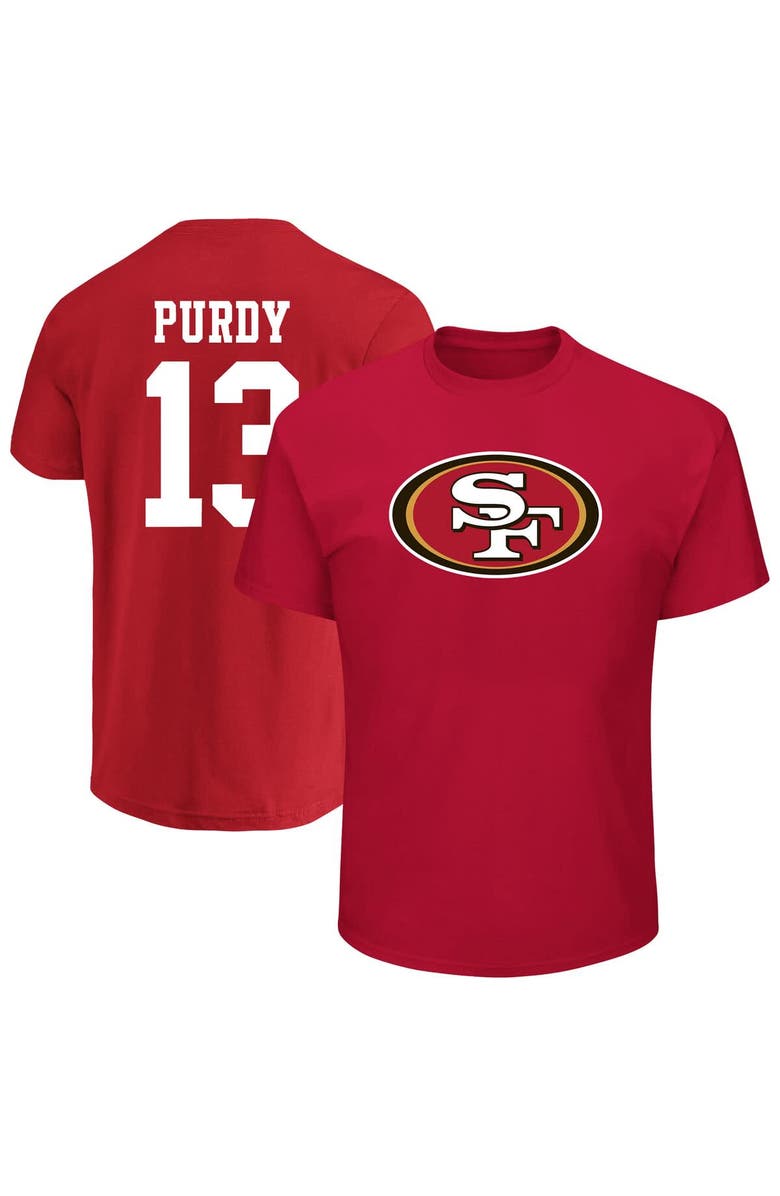 FANATICS Men's Fanatics Brock Purdy Scarlet San Francisco 49ers Big & Tall Player Name & Number T-Shirt, Main, color, Scarlet