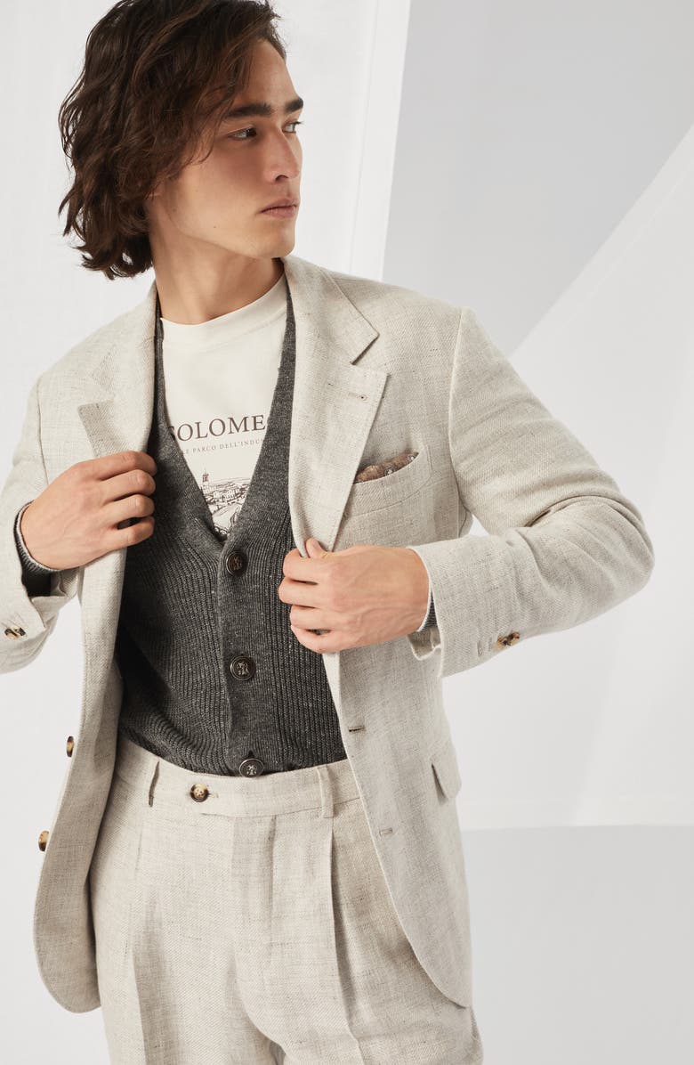 Brunello Cucinelli Cardigan with metal buttons, Alternate, color, 