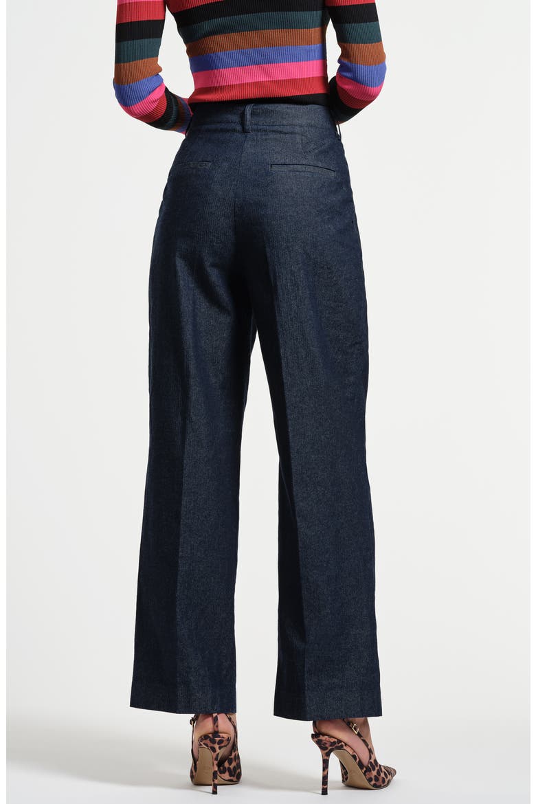 Pleated Wide Leg Jeans, Alternate, color, INDIGO