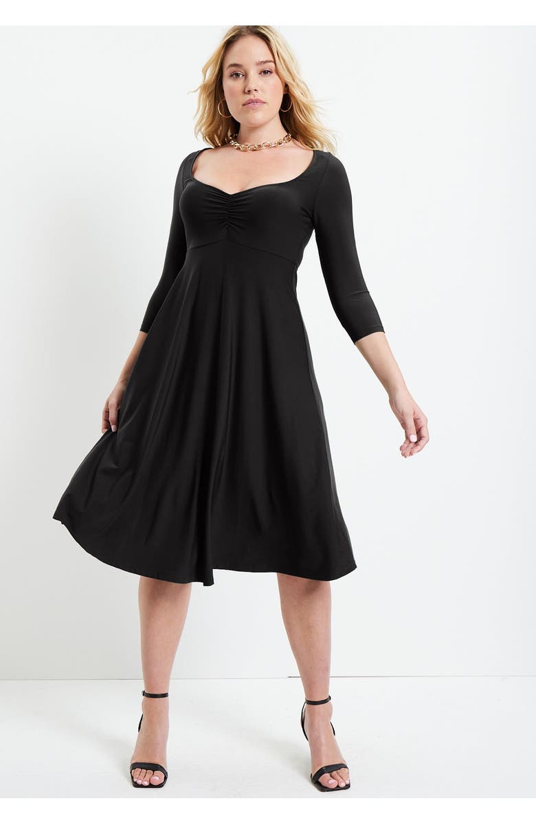 June + Vie Sweetheart Swing Dress, Alternate, color, Black