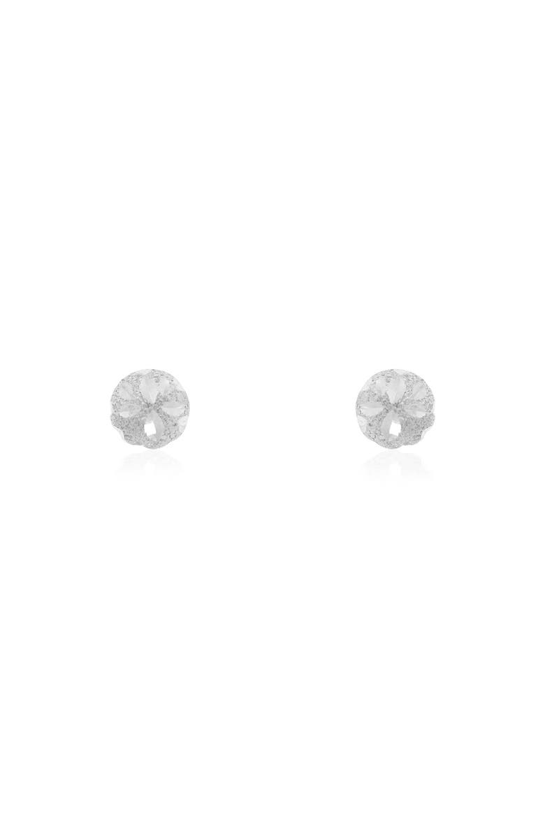 Sparkle Cut Ball Stud Earrings, Alternate, color, White Gold