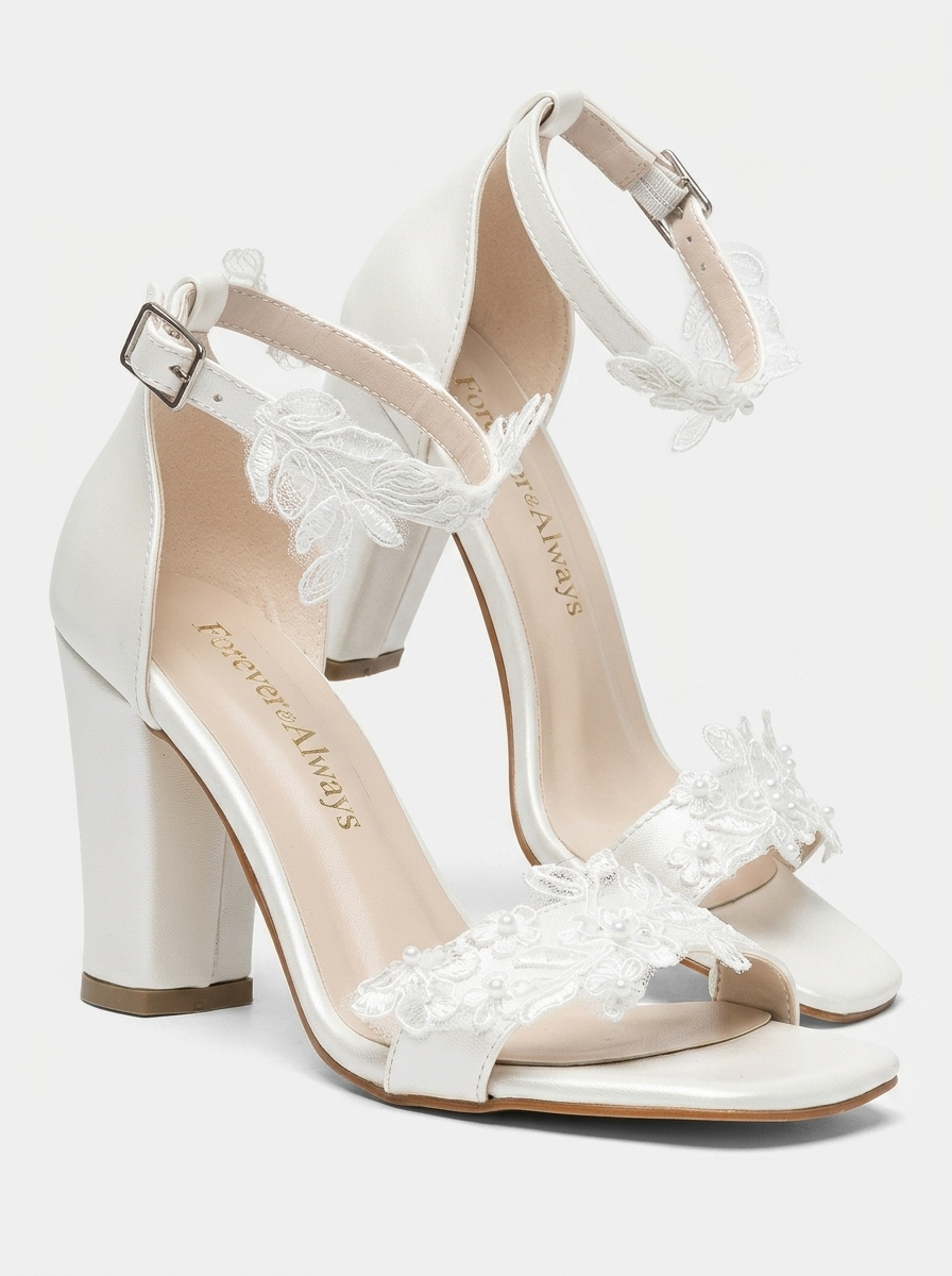 Selia Block Heel Bridal Sandal, Alternate, color, Ivory