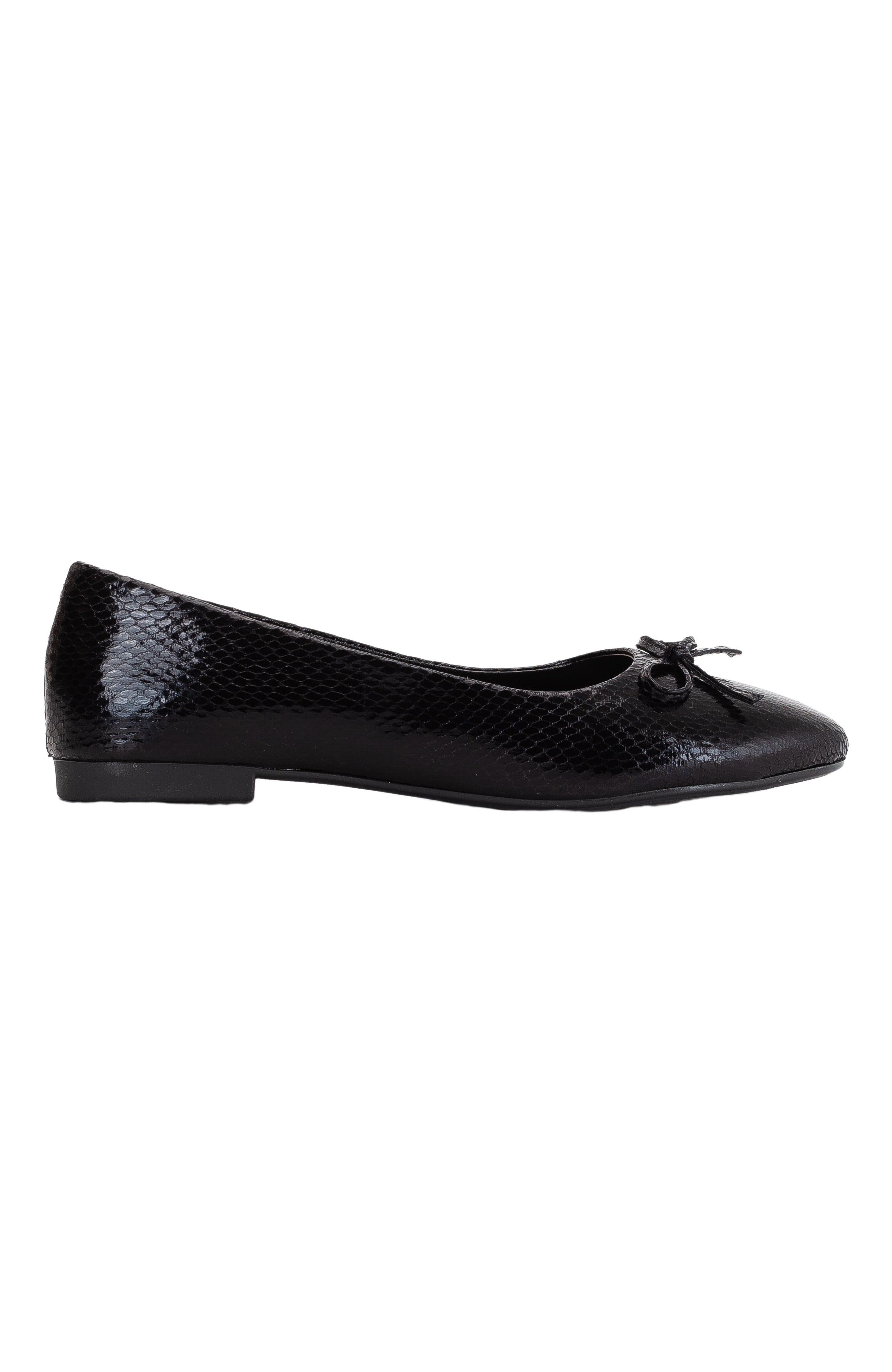 Prologue Shoes Amy Ballerina Flats, Alternate, color, Black Faux Leather