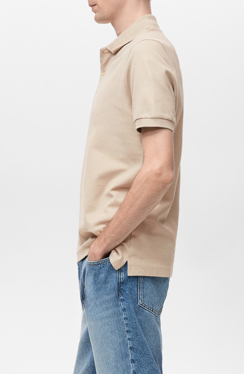 MANGO Regular Fit Cotton Piqué Polo, Alternate, color, Ecru