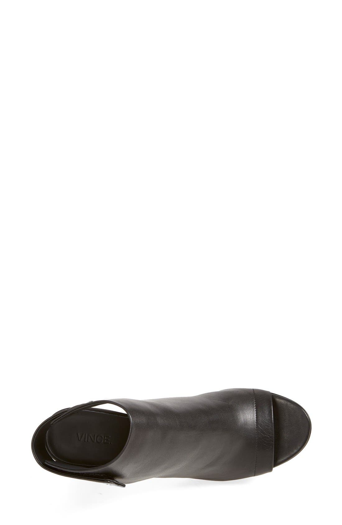 'Faye' Leather Bootie, Alternate, color, BLACK