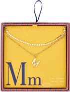 Leith Initial & Cubic Zirconia Necklace Set
