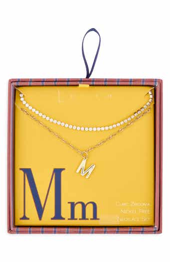 Initial & Cubic Zirconia Necklace Set