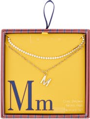 Leith Initial & Cubic Zirconia Necklace Set
