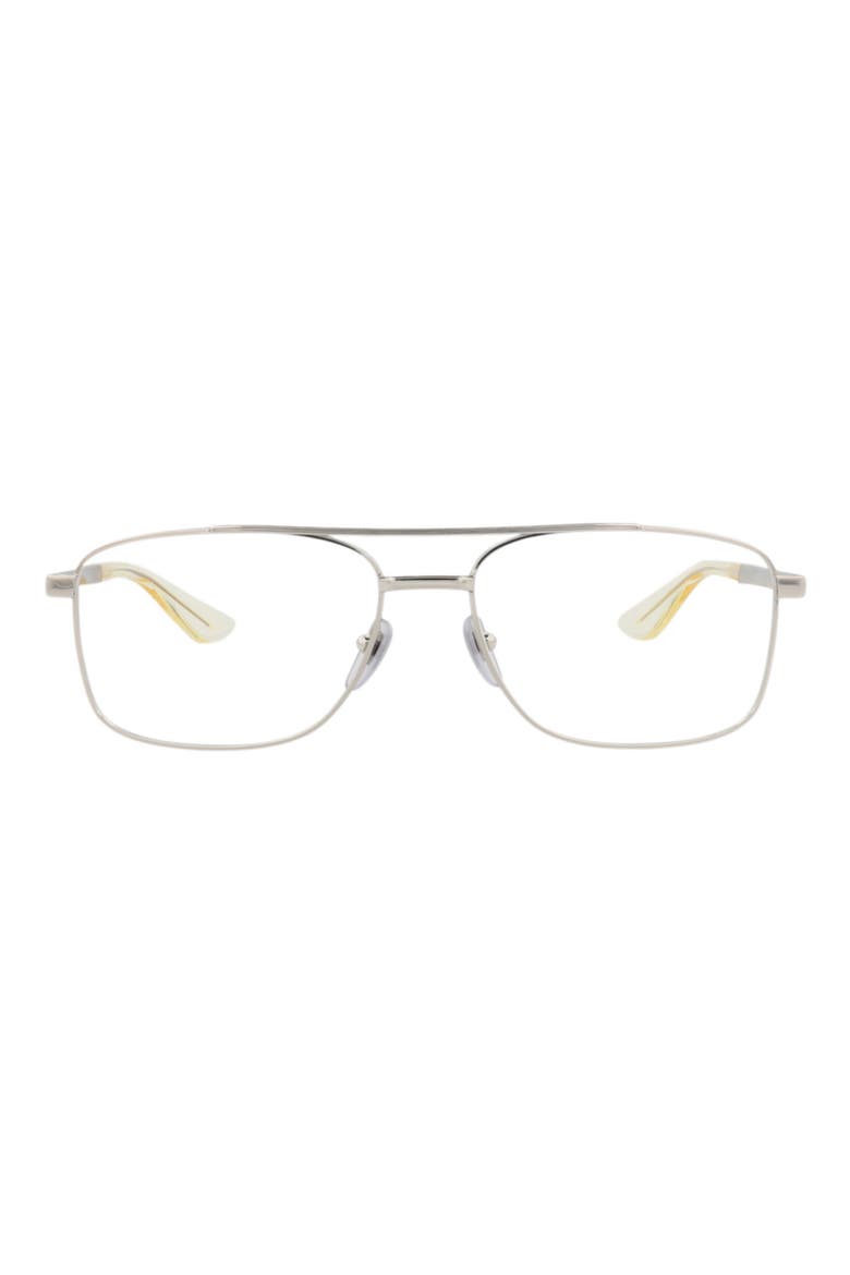 55mm Aviator Optical Glasses, Main, color, SILVER SILVER TRANSPARENT