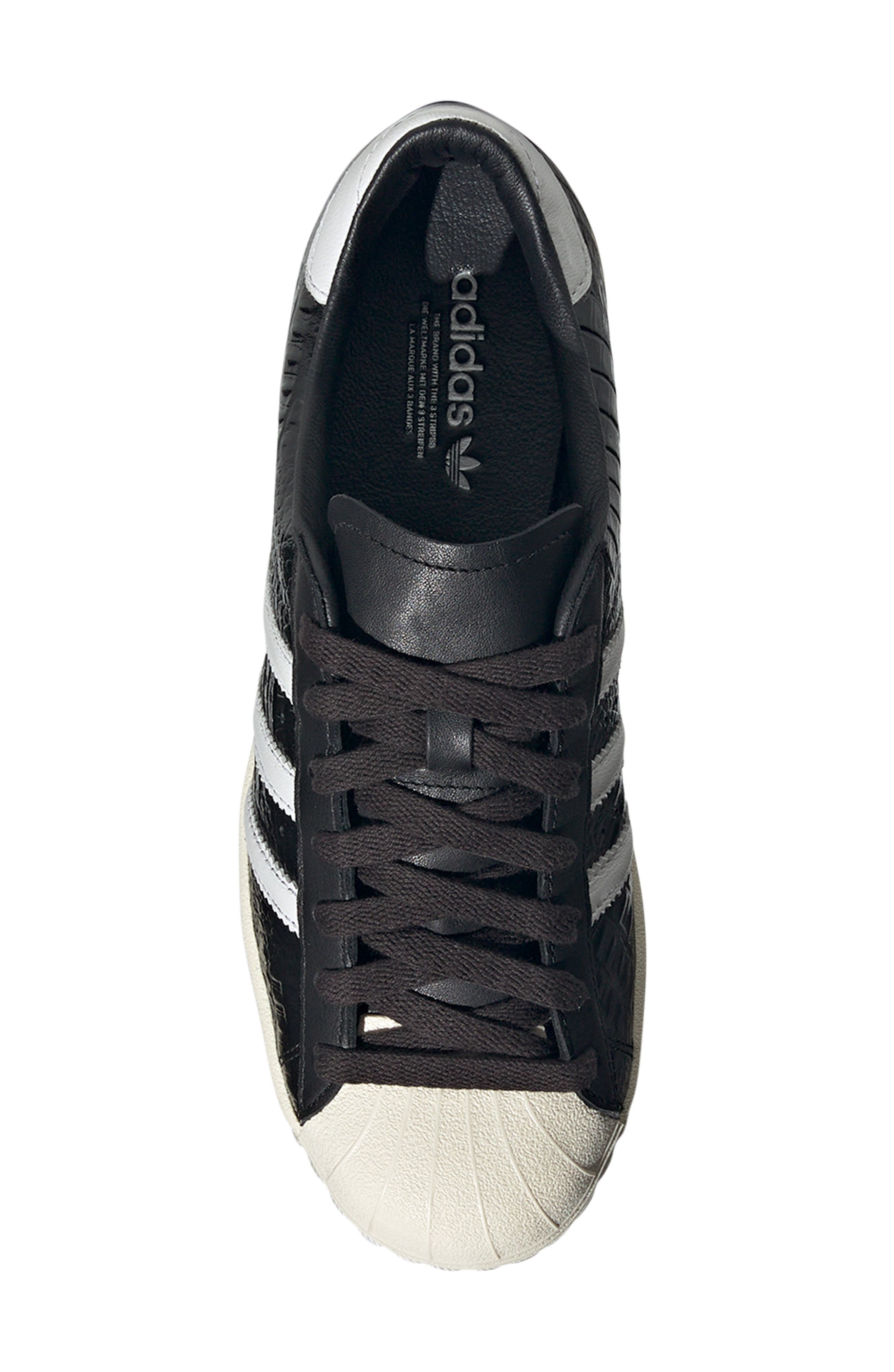 adidas Superstar Embossed Sneaker, Alternate, color, Black/ White/ Cream White