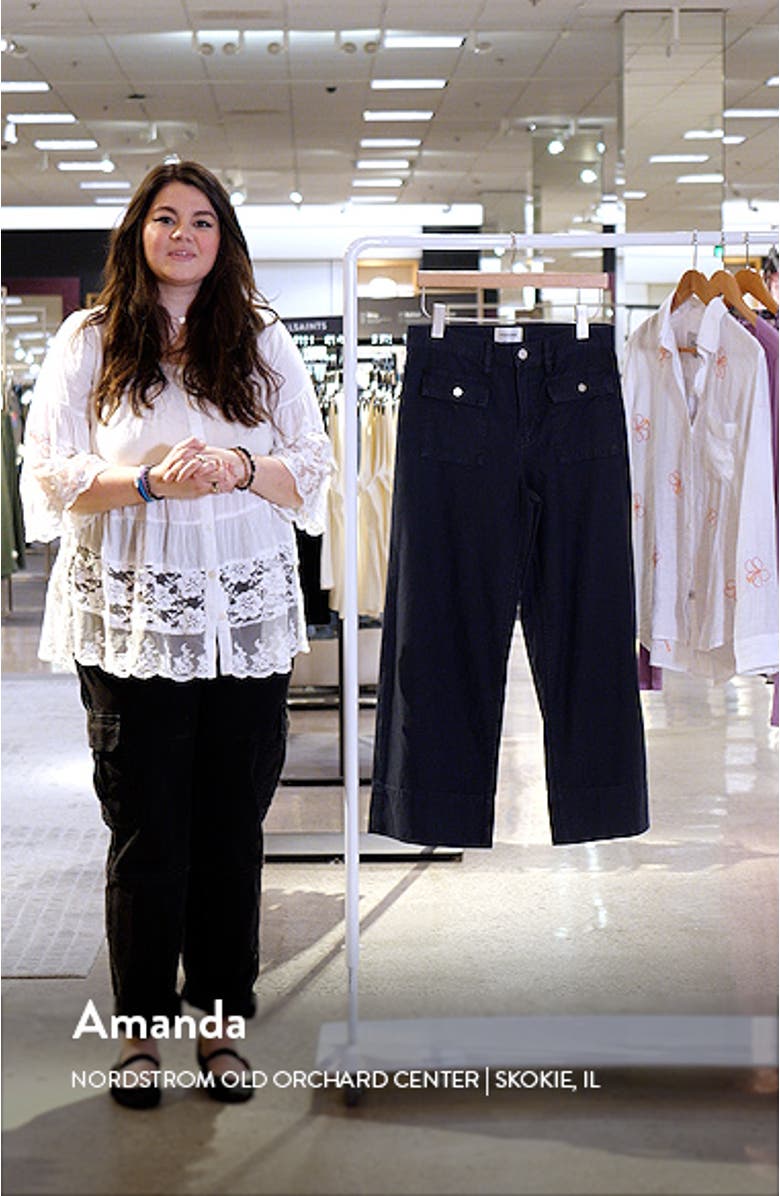 The '70s Patch Pocket Ankle Wide Leg Twill Pants, sales video thumbnail