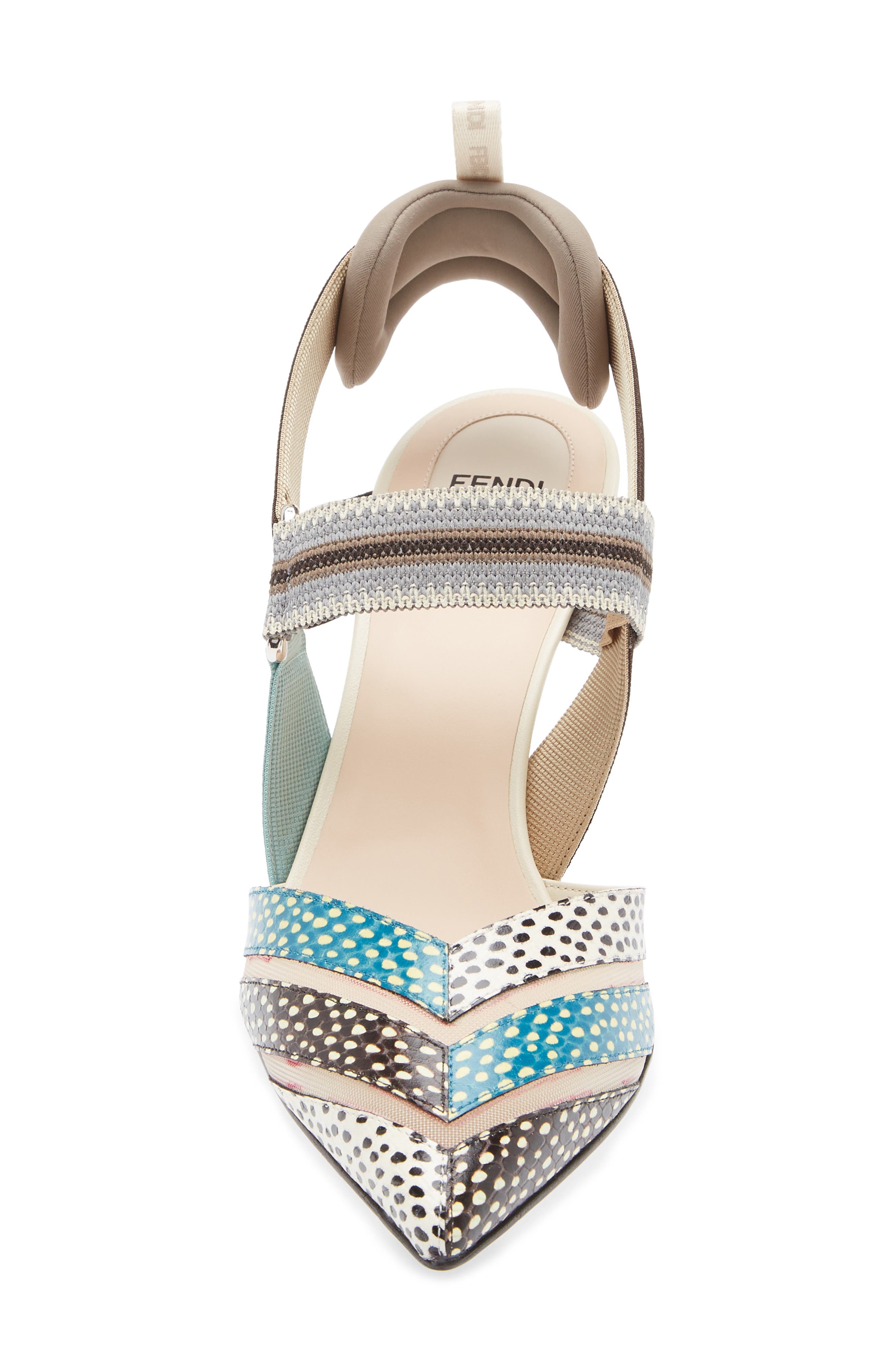 Fendi Colibri Slingback Pump, Alternate, color, White Multi