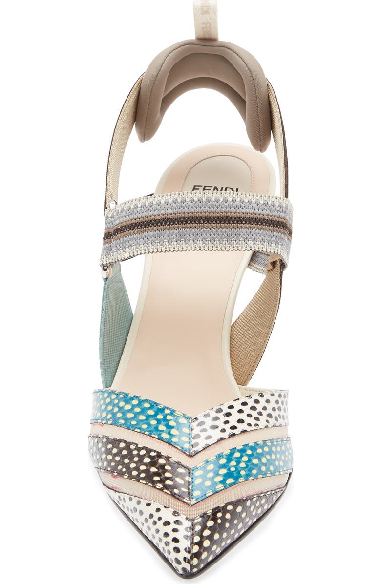 Fendi Colibri Slingback Pump, Alternate, color, White Multi