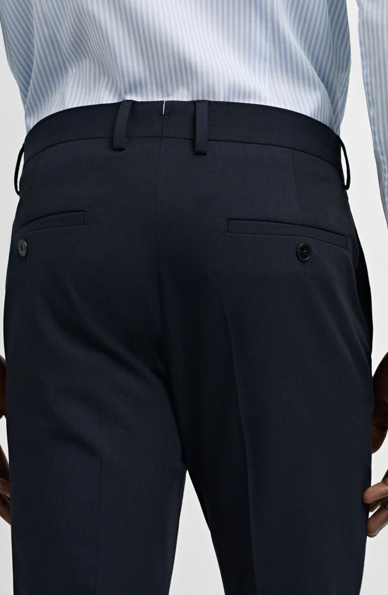 MANGO Superslim Fit Dark Navy Flat Front Stretch Dress Pants, Alternate, color, Dark Navy