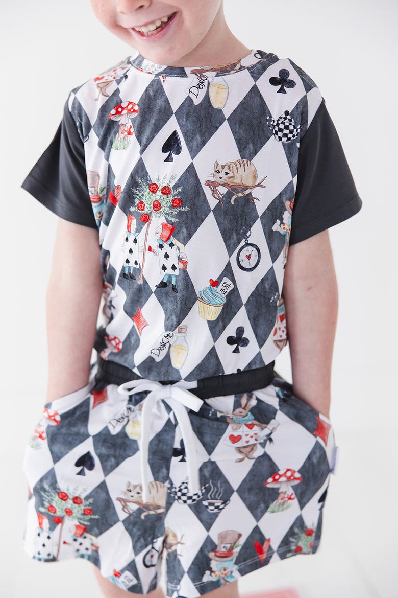 Baby's Alice in Wonderland Shorts and Shirt Set, Alternate, color, Grey