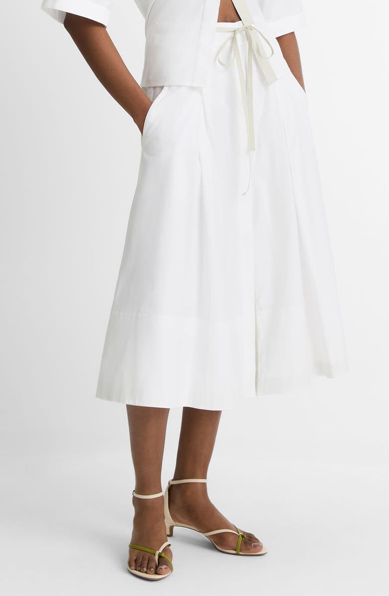 Vince Full Cotton Midi Skirt, Alternate, color, Optic White