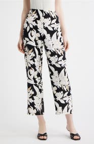 AK ANNE KLEIN Print Crop Wide Leg Pants