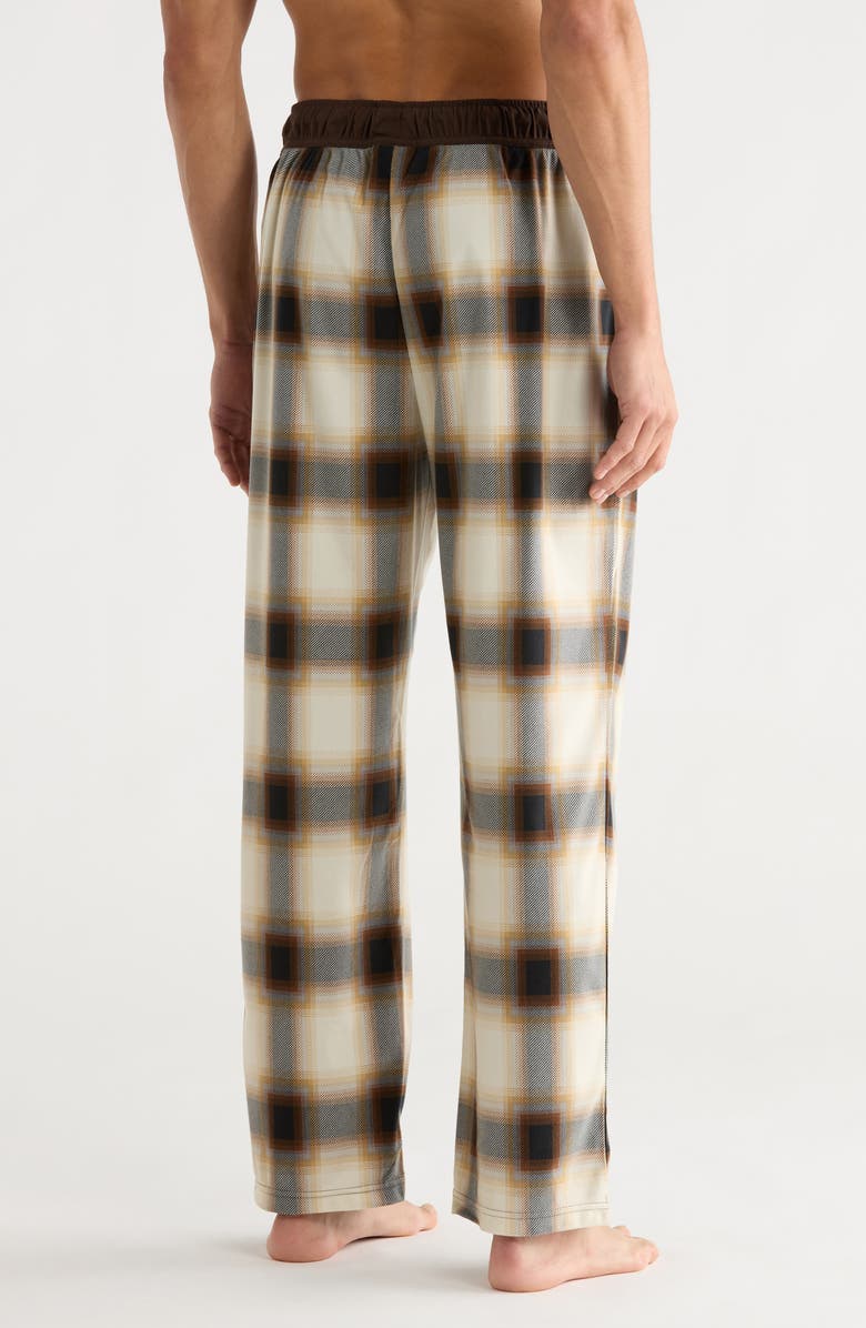 Rainforest Brushed Plaid Flannel Lounge Pants, Alternate, color, White/ Brown Plaid