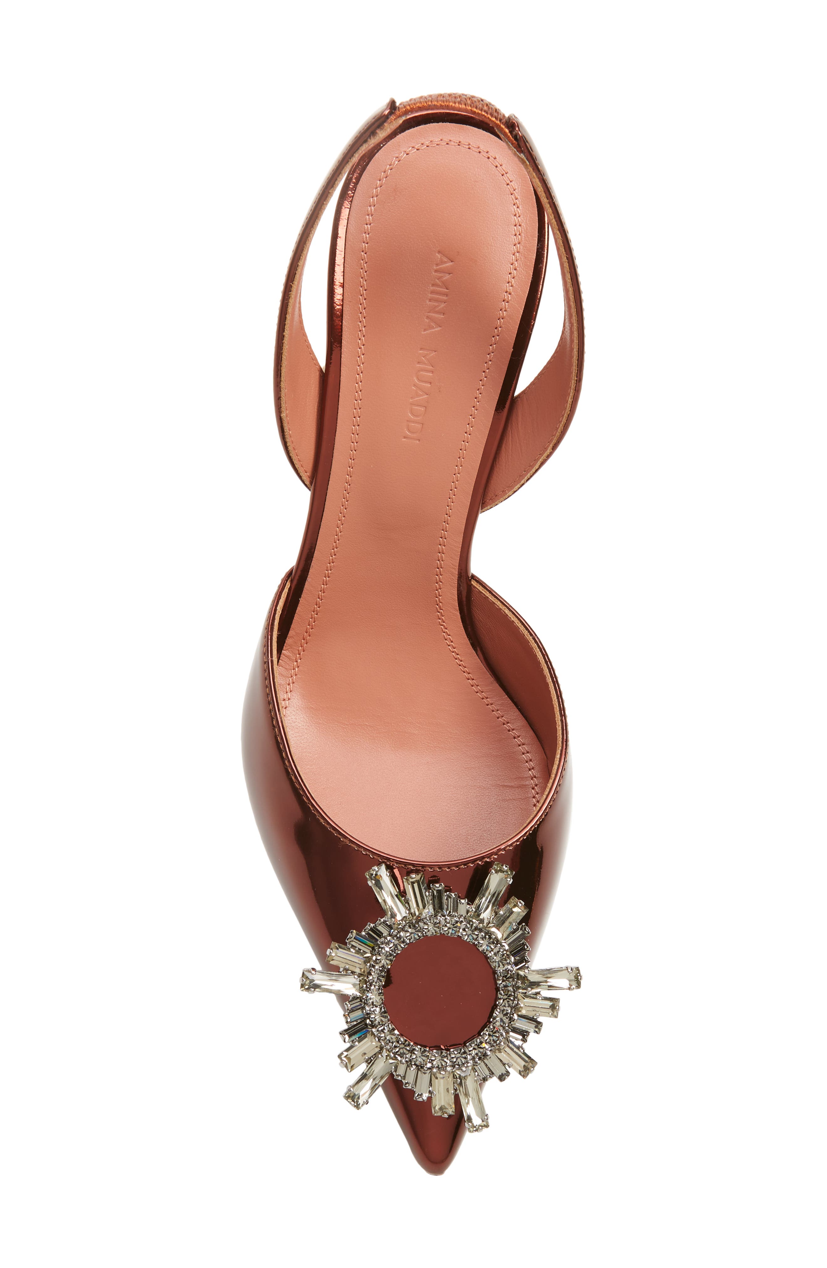 Amina Muaddi Begum Crystal Pointed Toe Slingback Pump, Alternate, color, 