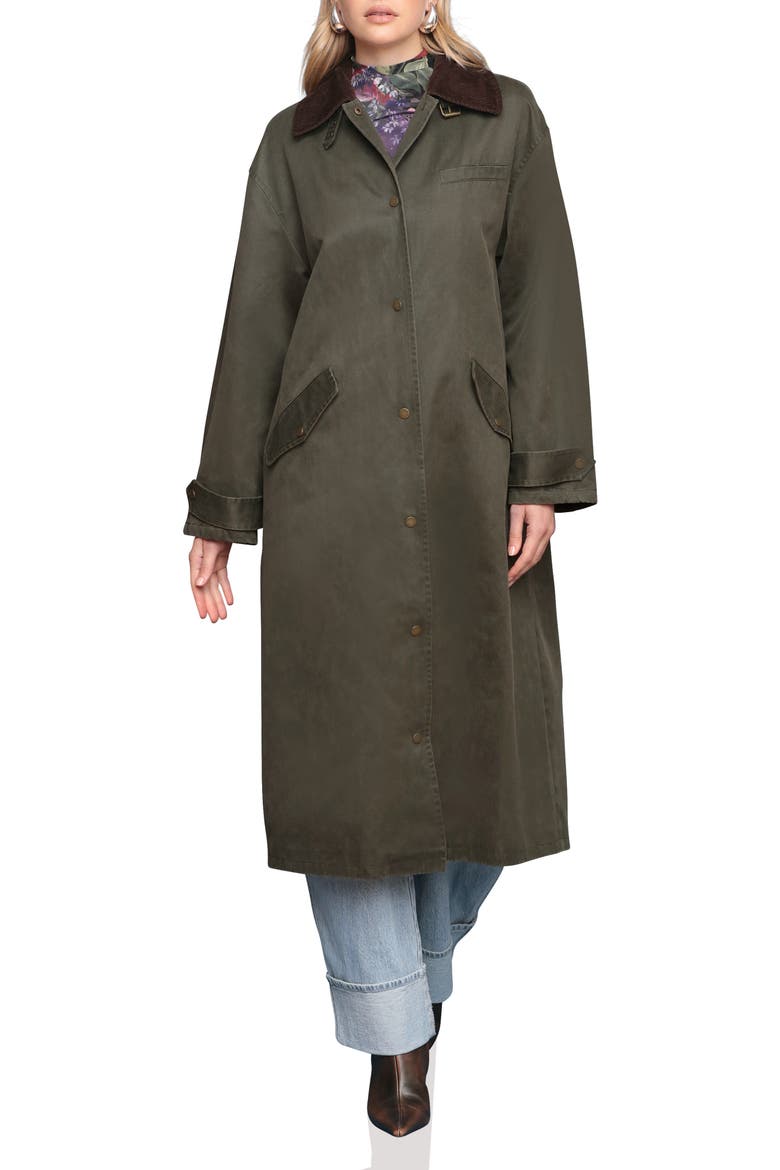 Contrast Collar Barn Coat, Alternate, color, ARMY