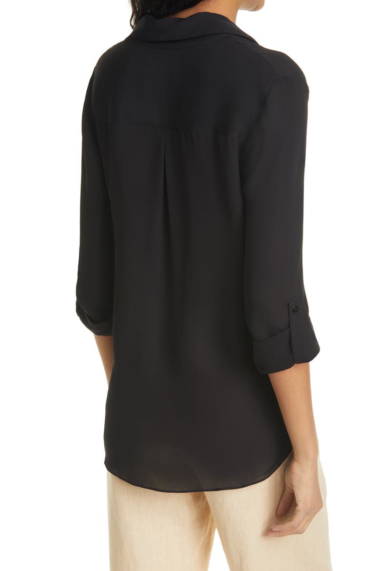 Phoenix Surplice Silk Shirt, Alternate, color, BLACK
