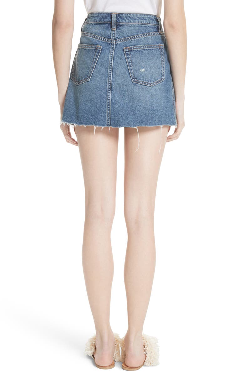 Free People We the Free by Free People A-Line Denim Skirt, Alternate, color, 