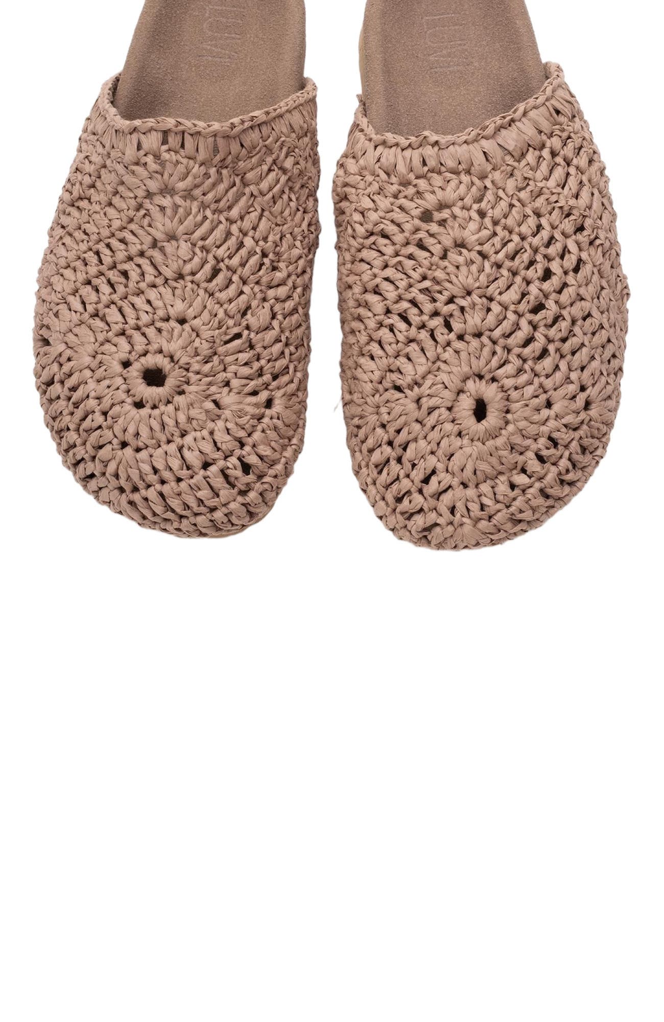 Prologue Shoes LOOP Woven Slide Sandal, Alternate, color, Brown Faux Leather