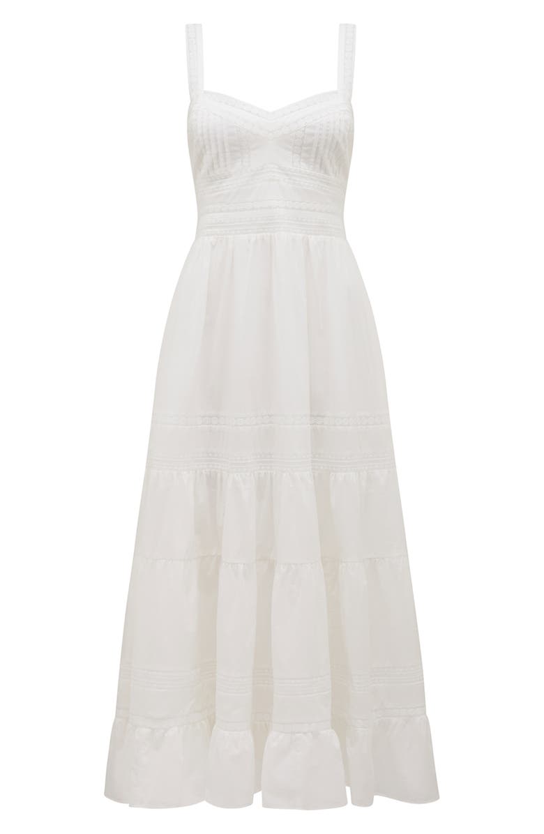 Ever New Brianna Lace Trim Cotton Sundress, Alternate, color, Porcelain