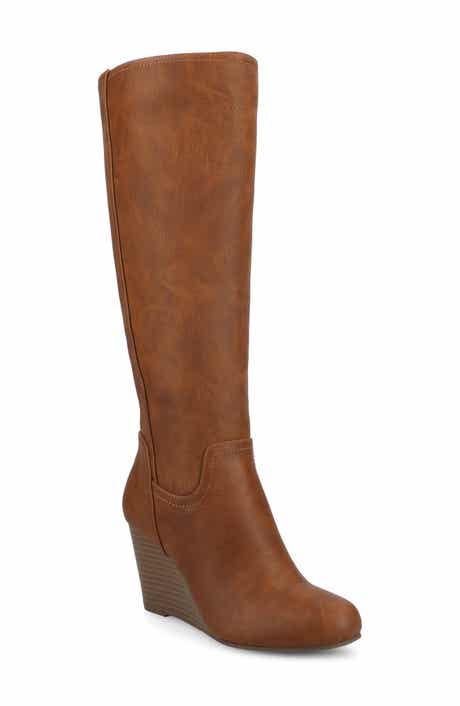 Journee Collection JOURNEE Langly Wedge Heel Tall Boot