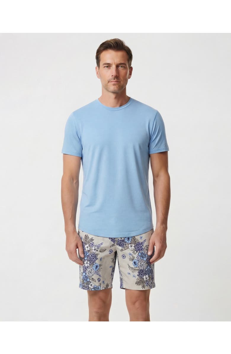 Lords of Harlech Clumped Floral Mens Flat Front Short, Main, color, Clumped Floral Natural