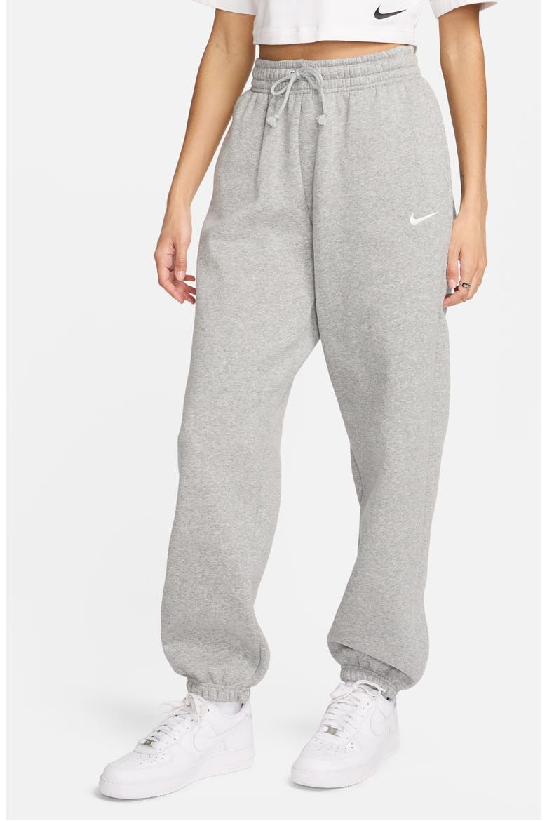 Sportswear Phoenix Fleece High-Waisted Oversized Sweatpants, Main, color, 063 DK GREY HEATHER/ SAIL