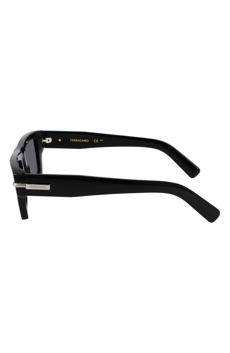 FERRAGAMO Prisma 50mm Rectangular Sunglasses, Alternate, color, Black