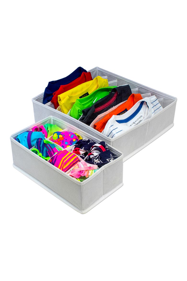 Foldable Drawer Dividers, Storage Boxes & Organizer - Set of 4 - White, Alternate, color, WHITE