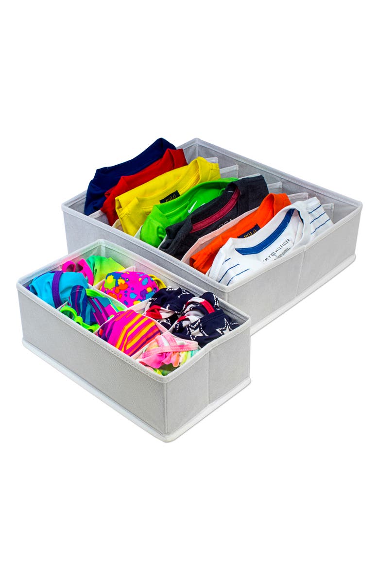 SORBUS Foldable Drawer Dividers, Storage Boxes & Organizer - Set of 4 - White, Alternate, color,