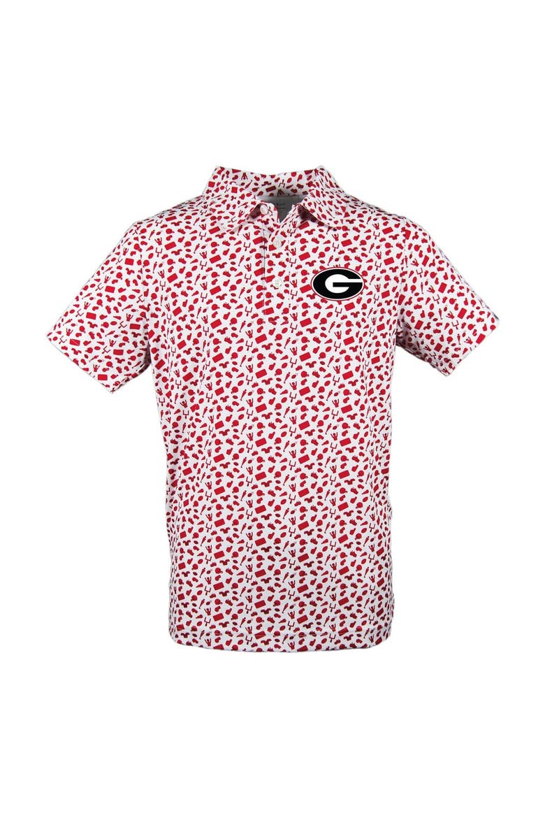 Toddler Garb Red Georgia Bulldogs Tom Allover Print Performance Polo, Main, color, Red