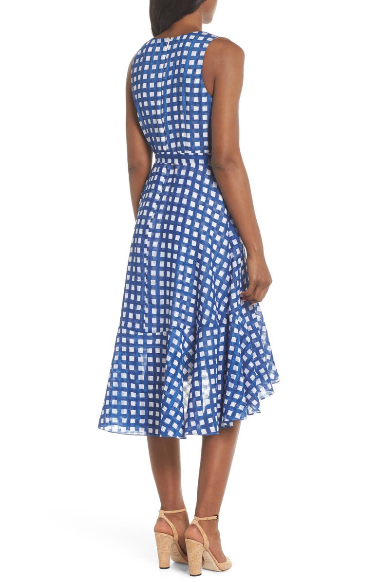 Eliza J Ruffle Hem High/Low Faux Wrap Dress, Alternate, color,