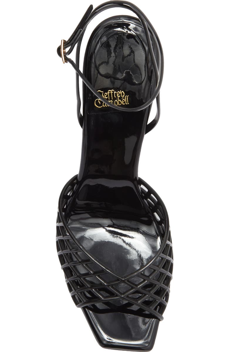 Jeffrey Campbell Lattix Ankle Strap Jelly Sandal, Alternate, color, Black