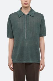 Helmut Lang Linen Zip Polo