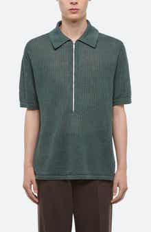 Helmut Lang Linen Zip Polo