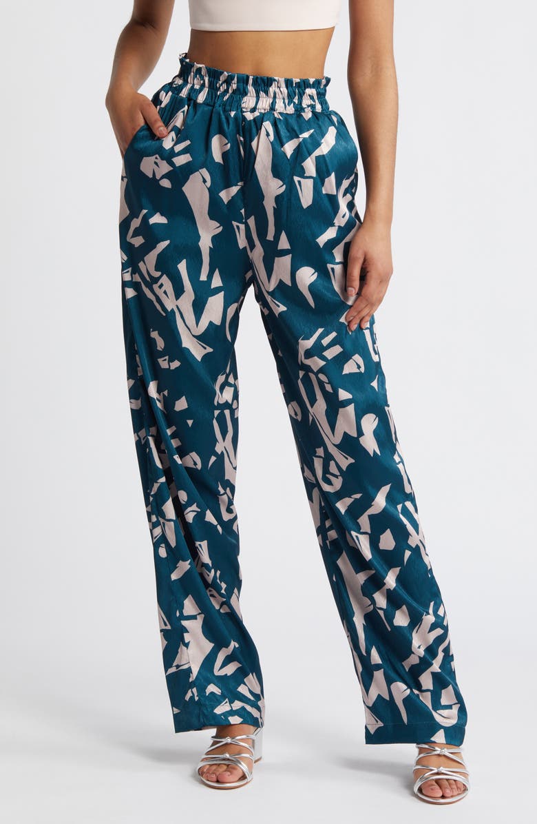 DIARRABLU Leer Batik Print Palazzo Pants, Main, color, 